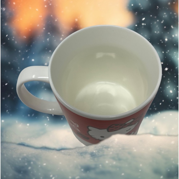 Hello Kitty Red Ceramic Mug Polka Dot Bow Sanrio Coffee Cup - Picture 3 of 4